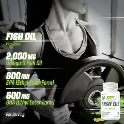 MusclePharm Essentials Fish Oil, Elite Omega 3 Supplement, Supports Joints, Muscular