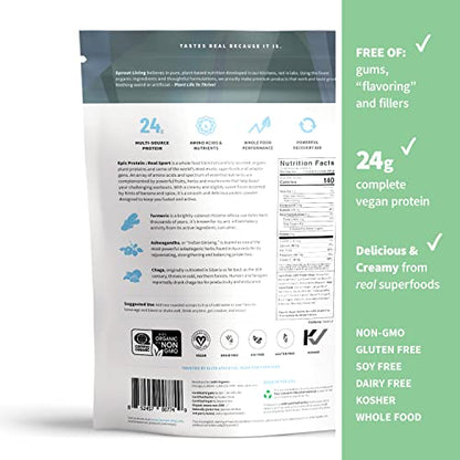 Sprout Living, Epic Protein, Plant Based Protein & Superfoods Powder, Real Sport