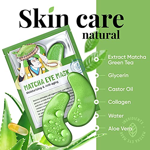 LE GUSHE Under Eye Mask & Under Eye Patches (20 Pairs) - Green Tea Eye Mask