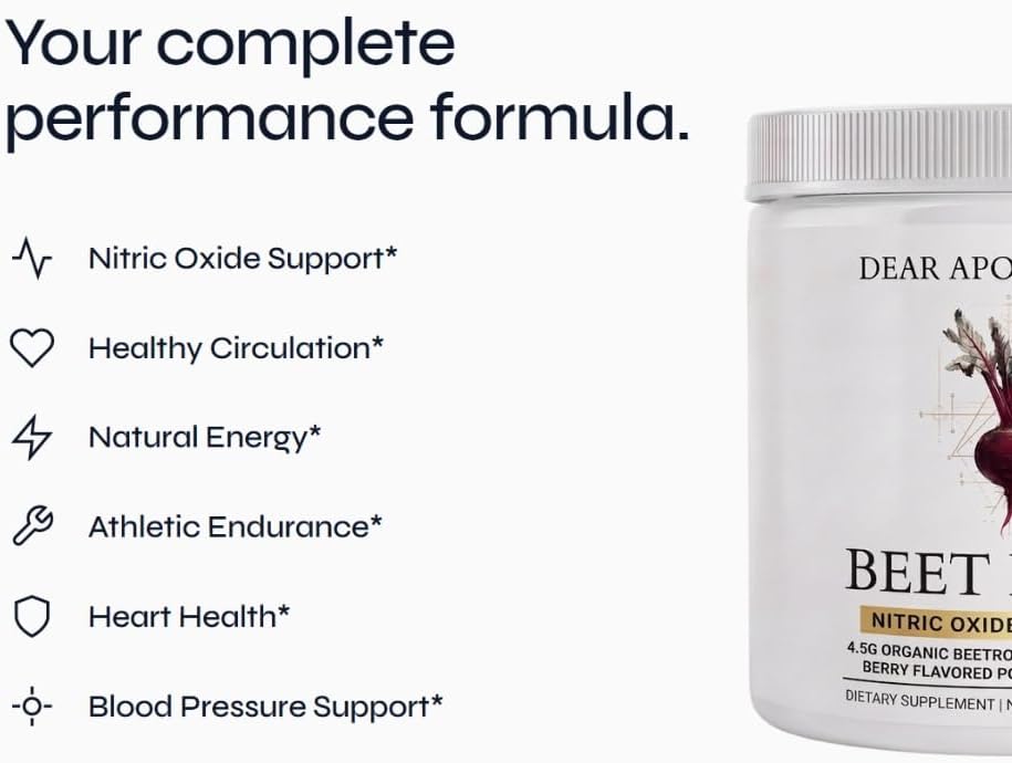 Organic Beet Root Powder 4.5g, Organic Beetroot with Vitamin C & Niacin, Berry Flavored, Non-GMO, Gluten Free, 30 Servings