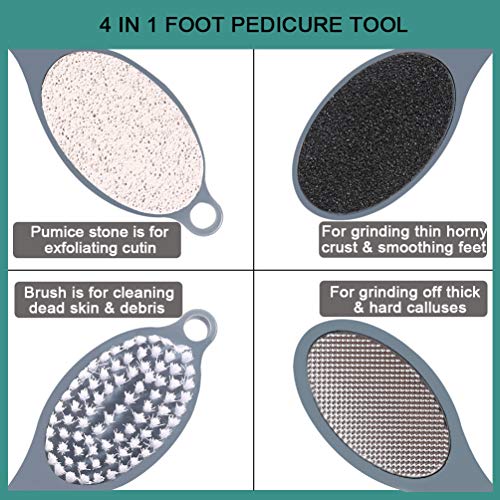 CAREHOOD Foot File Callus Remover - Multi Purpose 4 in 1 Feet Pedicure