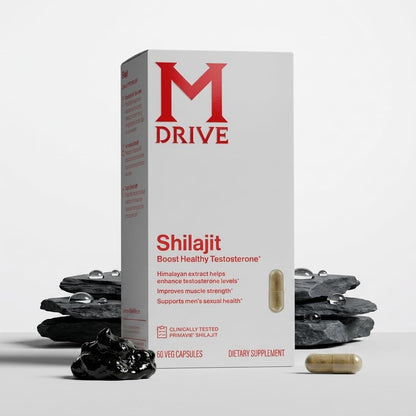 Mdrive PrimaVie Shilajit Mens Testosterone Booster 60 Veg Capsules | High Purity Himalayan Extract Ayurvedic Fulvic Acid Vitality Fight Fatigue Muscle Strength Sexual Health Non GMO Gluten Free