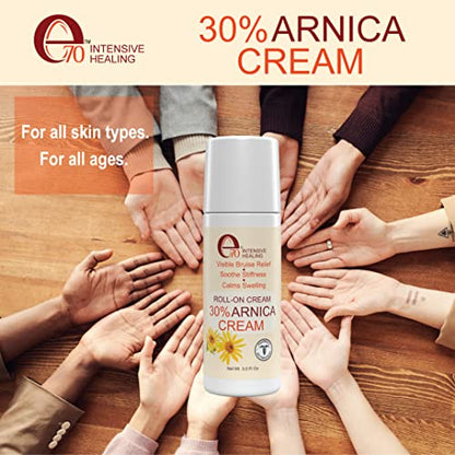 e70 Arnica Cream & Roll-On for Visible Bruise Relief, soothes Stiffness, Calms Swelling Formula