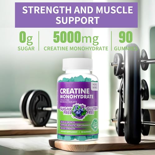 Novomins Creatine Monohydrate Gummies 5000mg for Men & Women, Chewables Creatine