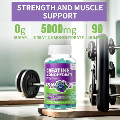 Novomins Creatine Monohydrate Gummies 5000mg for Men & Women, Chewables Creatine