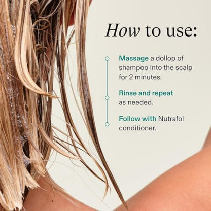 Nutrafol Shampoo, Cleanse and Hydrate Hair and Scalp, Improves Hair Volume, Strength