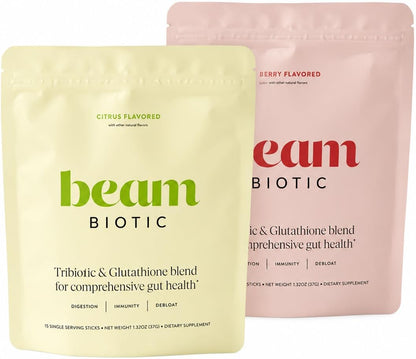 BEAM Biotic Bundle, Probiotics for Women – Gut Health & Digestive Health Powder with Pre, Pro & Postbiotics + Glutathione, Daily Probiotic Drink for Bloating Relief & Gut Balance