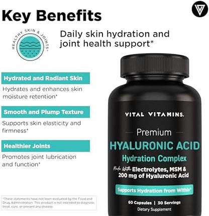 Vital Vitamins Hyaluronic Acid Complex 60 ct + Astaxanthin 60 ct