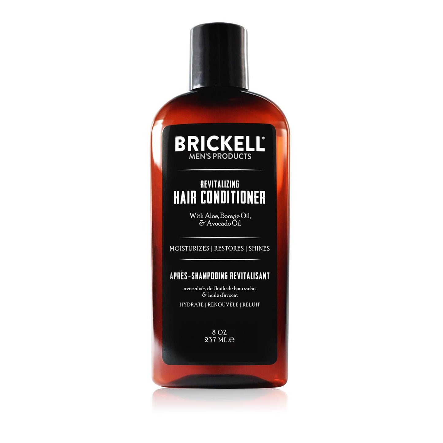 Brickell Men's Revitalizing Hair Conditioner for Men, Nourishing Hair Conditioner, Restores Shine and Moisture, With Aloe, Pro-Vitamin B5, and Avocado Oil, 8 Ounce, Scented, New Formula