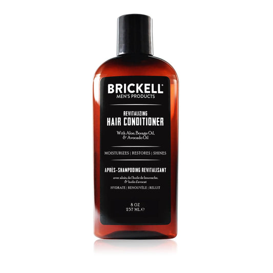Brickell Men's Revitalizing Hair Conditioner for Men, Nourishing Hair Conditioner, Restores Shine and Moisture, With Aloe, Pro-Vitamin B5, and Avocado Oil, 8 Ounce, Scented, New Formula