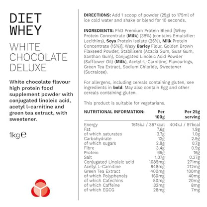 PhD Nutrition Diet Whey Low Calorie Protein Powder, Low Carb, High Protein Lean Matrix