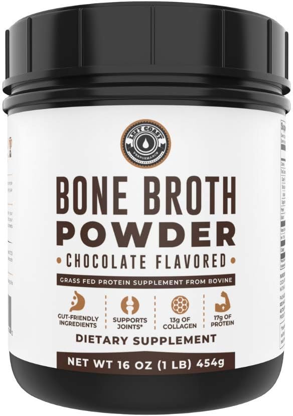 Left Coast Performance Chocolate Bone Broth and Multi Collagen Powder for Joint, Hair, Skin, and Nails Support