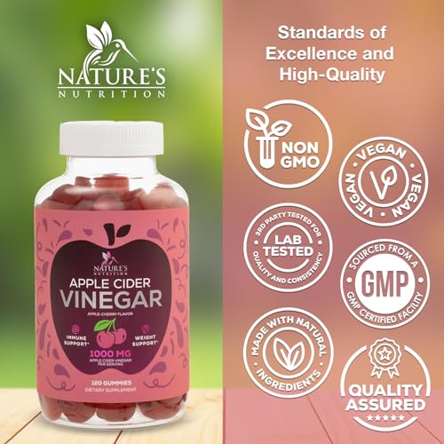 Vegan Apple Cider Vinegar Gummies | Max Strength 1000mg | Gelatin-Free, Vegan