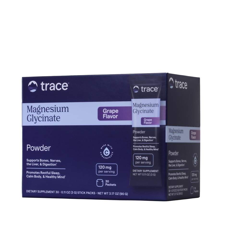 Trace Minerals Magnesium Glycinate, Mixed Berry Lemonade, 30 Stick Packs