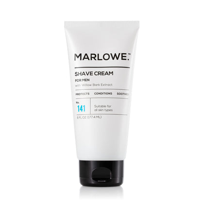 MARLOWE. No. 141 Shave Cream 6 oz, with Shea Butter & Coconut Oil, Conditioning Shaving 