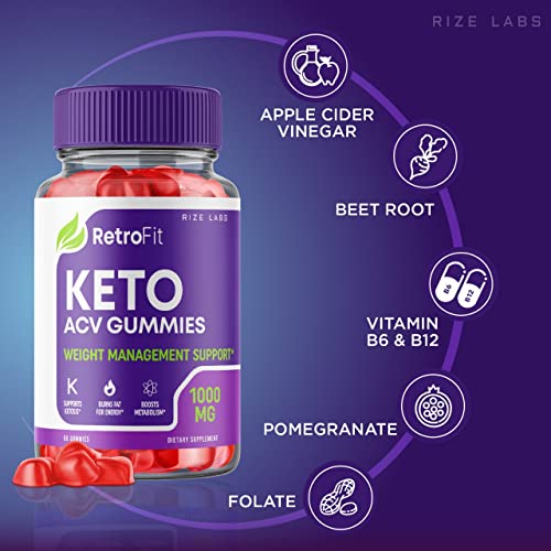 rize labs (2 Pack) RetroFit Keto Gummies - Retro Fit ACV for Advanced Weight Loss