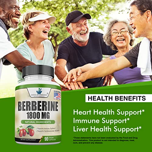 Berberine 1800mg Per Serving, Berberine Supplement, Berberine HCL, Berberine Pills