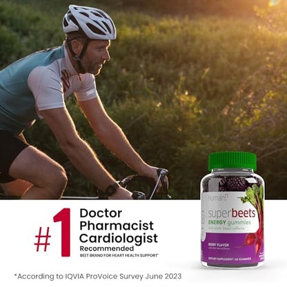 humanN SuperBeets Energy Gummies - Quick Energy & Mental Focus - Help Increase
