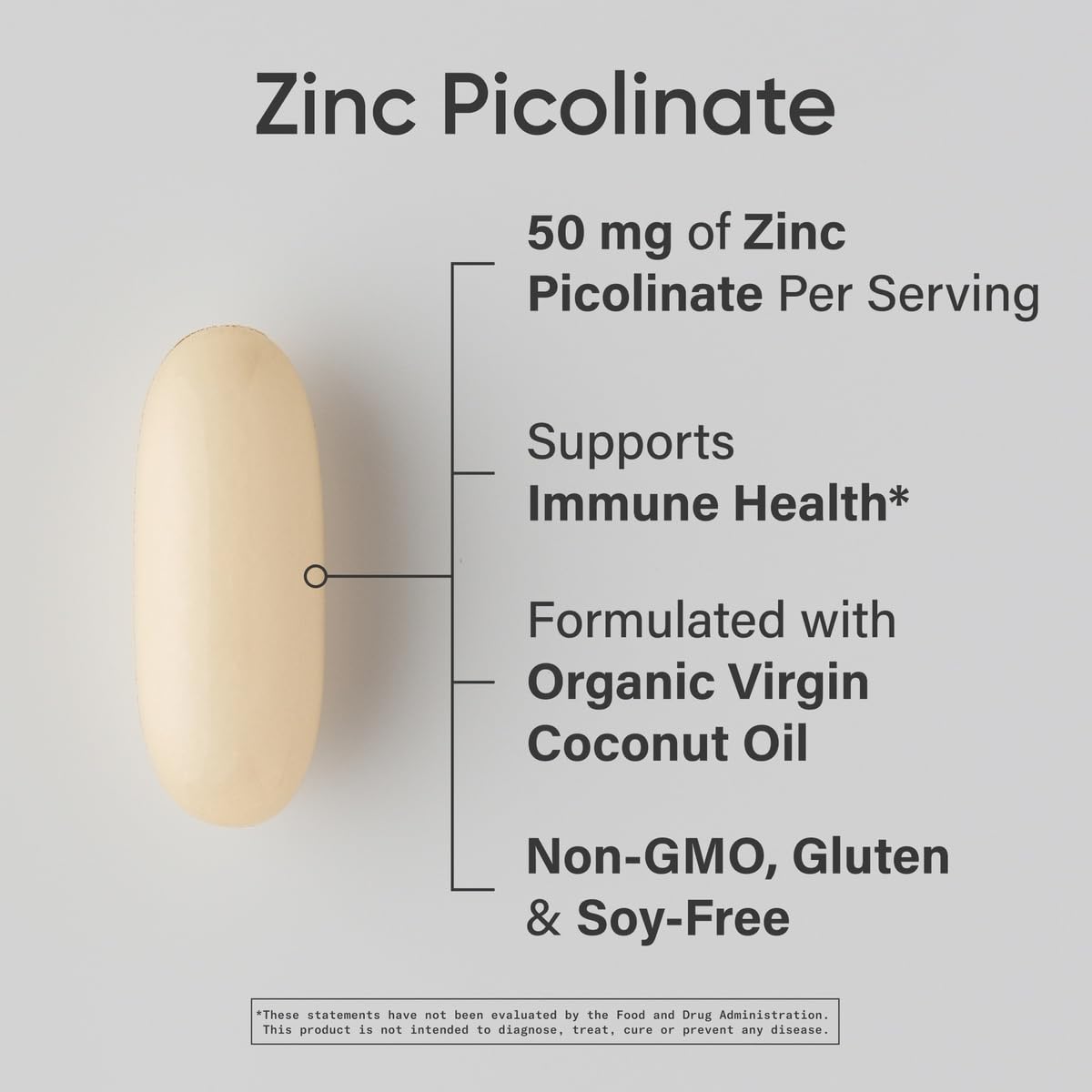Sports Research High Potency Zinc Picolinate 30mg with Organic Coconut Oil | Highly Absorbable Zinc Supplement for Healthy Immune & Enzyme Function - Non-GMO Tested & Gluten-Free (90 Liquid Softgels)