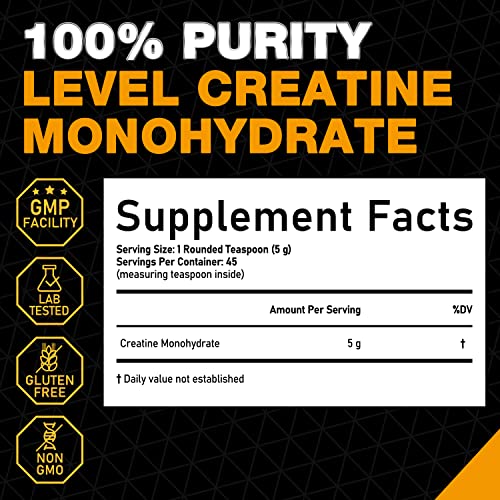 Rep N Roll Micronized Creatine Powder, 45 Serv., Creatine Monohydrate 5000 MG
