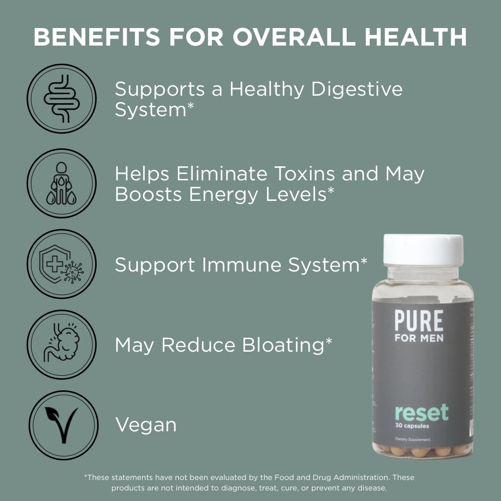 Pure for Men Detox Supplement, Reset | Promotes Digestive & Gut Health