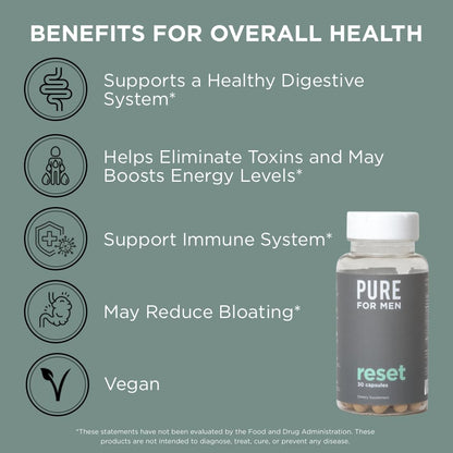Pure for Men Detox Supplement, Reset | Promotes Digestive & Gut Health