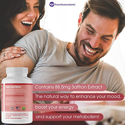 Saffron Supplements - 100% Pure Saffron Extract Capsules - Boost Energy & Mood