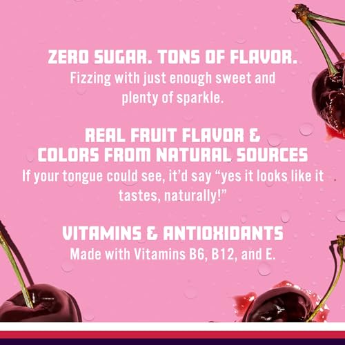 Sparkling Ice, Black Cherry Sparkling Water, Zero Sugar Flavored Water, with Vitamins