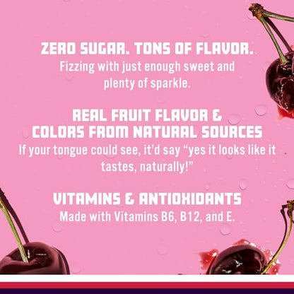 Sparkling Ice, Black Cherry Sparkling Water, Zero Sugar Flavored Water, with Vitamins