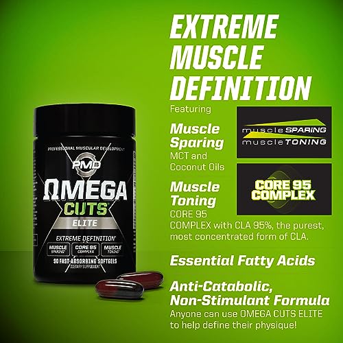 PMD Sports Omega Cuts Elite Fat Loss-Muscle Defining Formula - Omega Fatty Acids