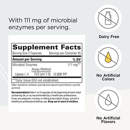 Integrative Therapeutics Lipase Concentrate-HP-Gut Enzyme Supplement for Men and Women