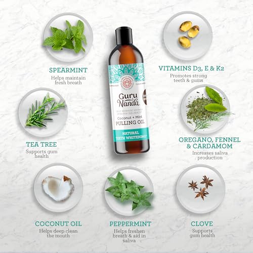 GuruNanda Coconut Oil Pulling with 7 Essential Oils and Vitamin D3, E, K2 (Mickey D)