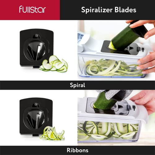 Fullstar Vegetable Chopper - Spiralizer Vegetable Slicer - Onion Chopper with Container