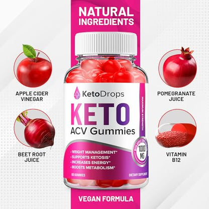 Keto Drops ACV Gummies - Advanced Formula Drops Keto Plus ACV Gummies Apple