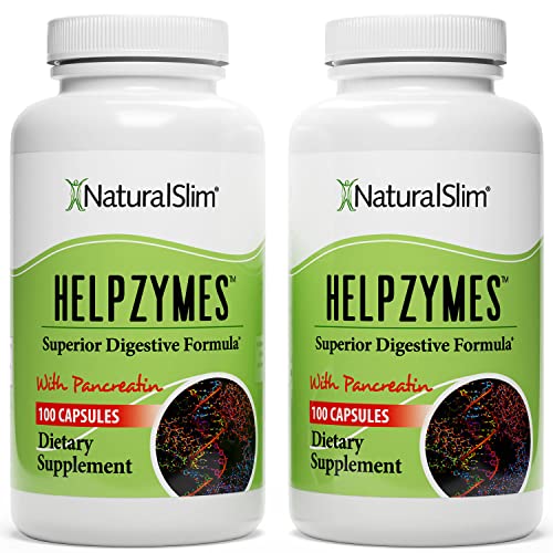 NaturalSlim Helpzymes Digestive Enzymes for Digestion, Bloating, Gas Reli