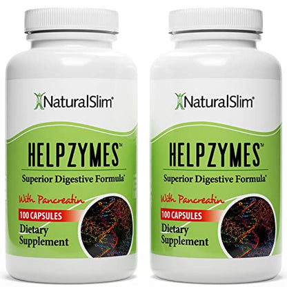 NaturalSlim Helpzymes Digestive Enzymes for Digestion, Bloating, Gas Reli