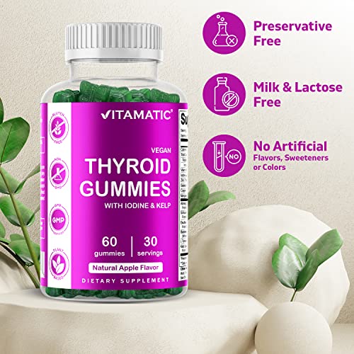 Vitamatic 2 Pack Vegan Thyroid Support Gummies with Iodine & Kelp - 60 Count