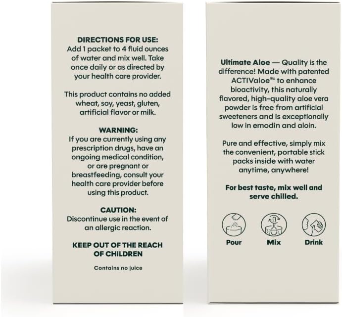 Ultimate Aloe Powder – Concentrated Aloe Vera Drink Mix for Digestive Comfort, Nutrient Absorption & Immune Support, Vegan, Gluten-Free, Strawberry Kiwi & Natural Flavors, 16 Packets