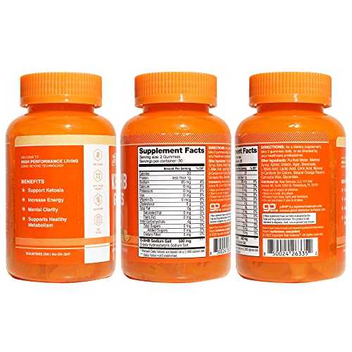 Real Ketones Keto BHB Gummies - Keto Gummies with BHB Exogenous Ketones for Enhanced
