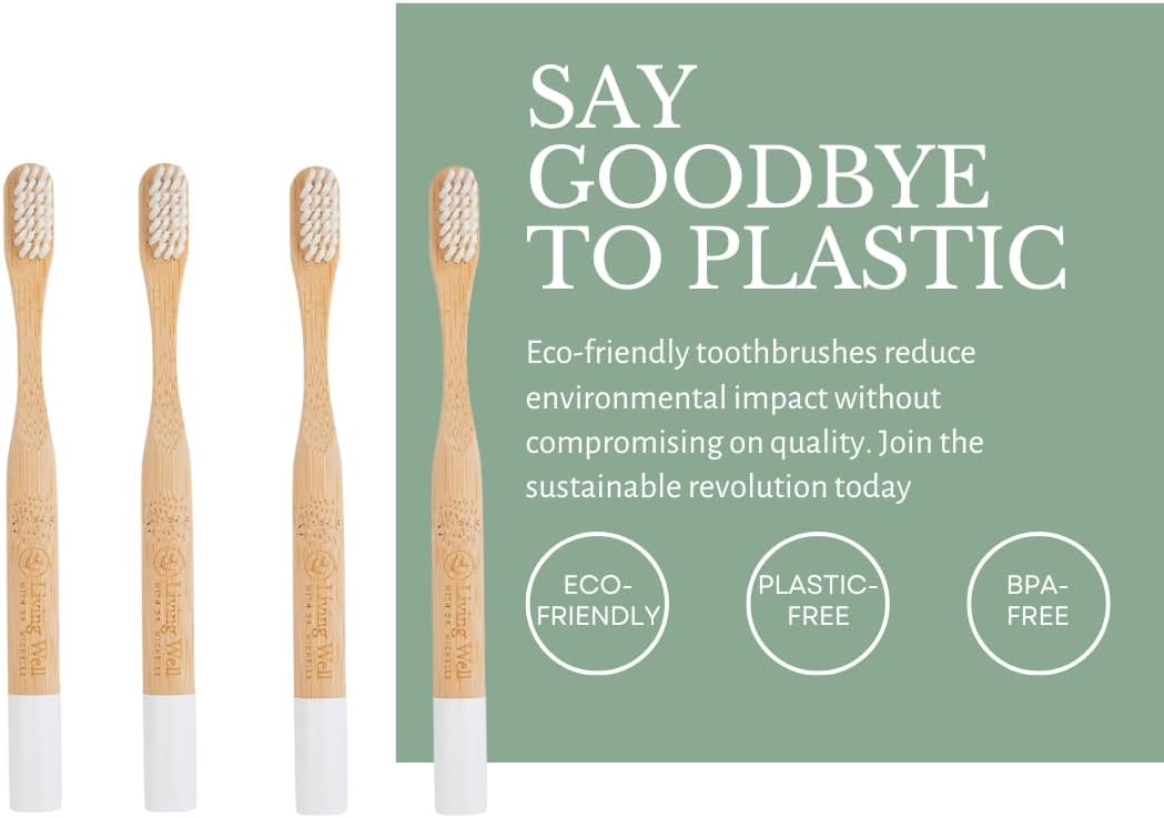 Living Well Dr. Michelle Kids Bamboo Charcoal Toothbrush, 4 Pack