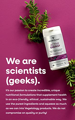 Vegetology Energy Supplements – Iron, Vitamin C & B2, B12, Folate & More – Vitamin Supple