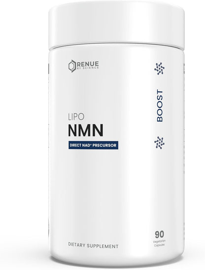 Renue By Science NMN Supplement | 90 Liposomal NMN Capsules - 500mg NMN Nicotinamide Mononucleotide per Serving | Bioavailable Formula for Increased Absorption | Manufactured in the USA