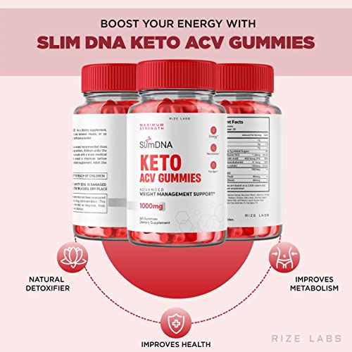 rize labs (3 Pack) SlimDNA Keto Gummies - ACV for Advanced Weight Loss with Apple Cider