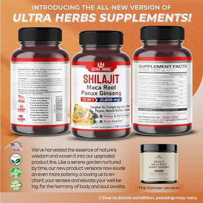 Shilajit Pure Himalayan 21,800mg - Energy Booster 85% Fulvic Acid, Maca Root