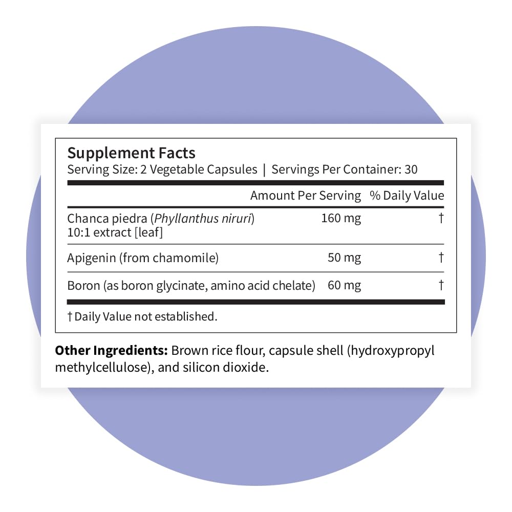 Pattern Wellness Stone Care Complex – Supports Healthy Kidney & Urinary Function – with Chanca Piedra, Chamomile Extract & Boron – 3rd Party Lab Tested – Vegan, Non-GMO - 60 Capsules