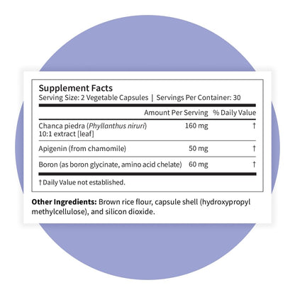Pattern Wellness Stone Care Complex – Supports Healthy Kidney & Urinary Function – with Chanca Piedra, Chamomile Extract & Boron – 3rd Party Lab Tested – Vegan, Non-GMO - 60 Capsules