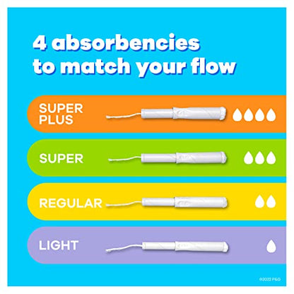 Tampax Tampons, Super Plus Absorbency, Cardboard Applicator, Leakgaurd Skirt, Unscented