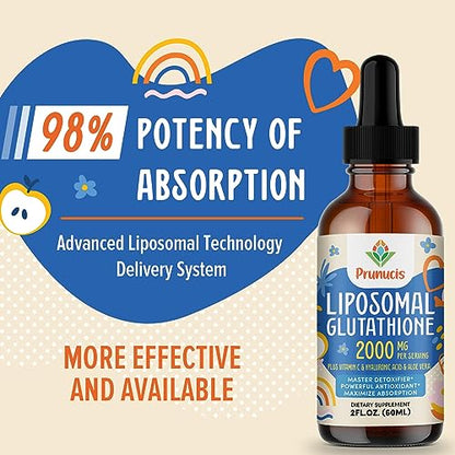 2000MG Liposomal Glutathione Liquid, 98% Absorption, Glutathione Liquid Supplement