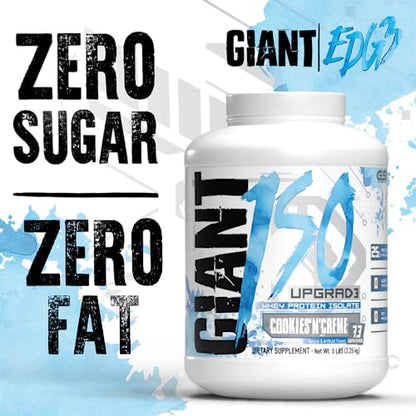 Giant Edge Series 100% Whey Protein Isolate - 25g Pure Whey Isolate - Zero Sugar, Zero