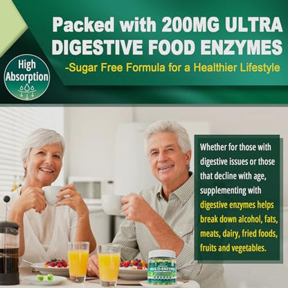 Sugar Free Digestive Enzymes Gummies 1000mg - Break Down Food Quickly - Chewable